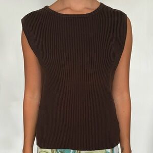 Chocolate Brown ribbed tank